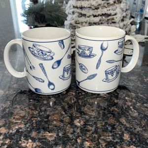 Vintage Blue and White Mugs